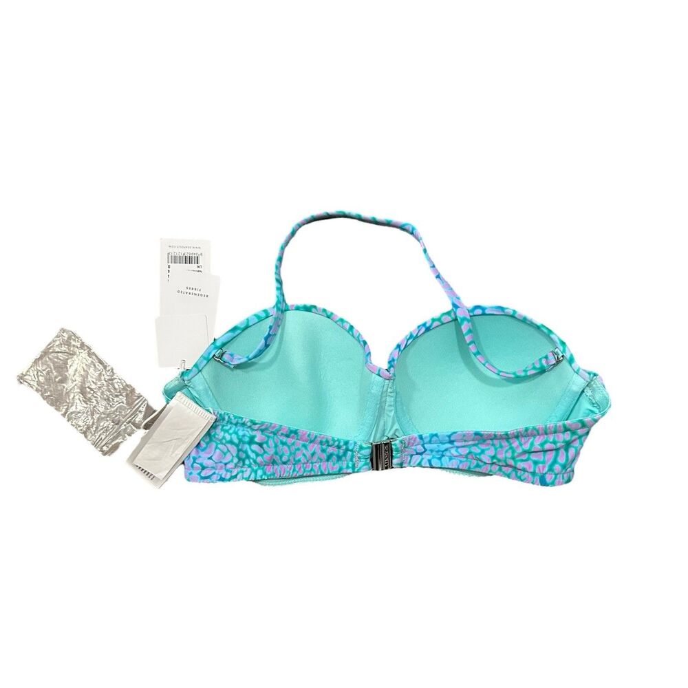 Seafolly Women’s Size US 4 UK 8 Sea Skin Bustier‎ Bandeau Bikini Top Vivid Green - Picture 3 of 9